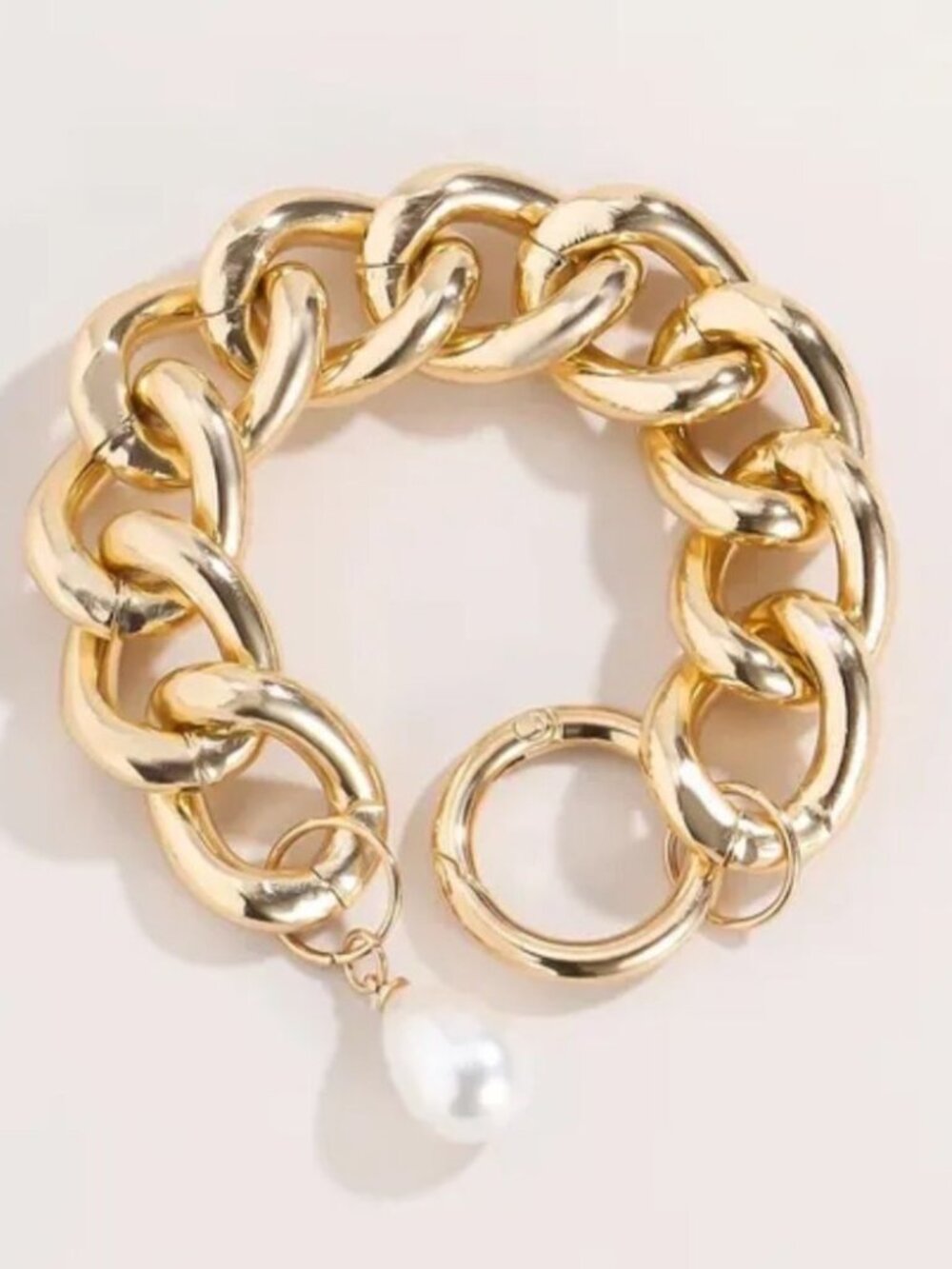 Chain Braceletwith Pearl Charm M492